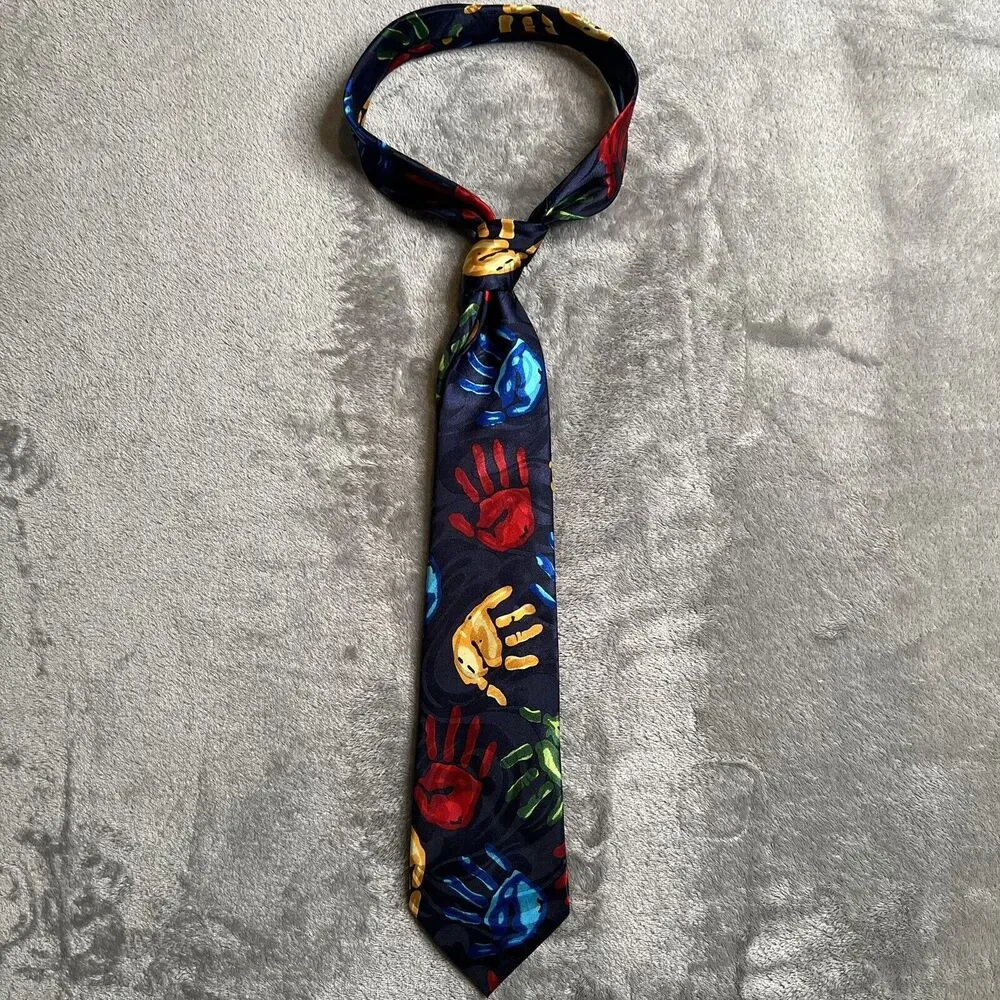 Steven Harris Tie 58 Inches Blue Handmade Polyester Kids Teacher